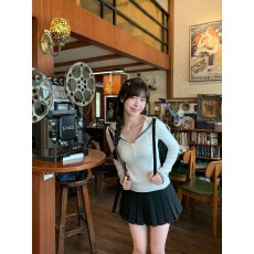 批发学院风海军领撞色长袖T恤女装早秋韩系温柔减龄上衣