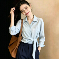 批发法式高级感收腰长袖<b class='q'>衬衫</b>女夏季通勤防晒<b class='q'>衬衣</b>显瘦<b class='q'>气质</b>减龄外套上衣