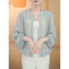 批发爆款条纹防晒衣<b class='q'>衬衫</b>外套女<b class='q'>新款</b>大码宽松减龄凉感防晒衣服