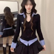 批发已出货设计感<b class='q'>长袖</b><b class='q'>衬衫</b>女独特超好看别致上衣ins