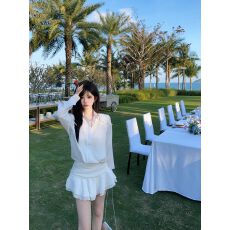 批发已出货长袖衬衫连衣<b class='q'>裙</b>女纯欲高级感荷叶边短<b class='q'>裙</b>2026早秋新款