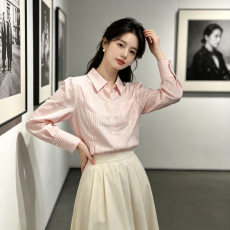 批发已出货polo翻领长袖<b class='q'>衬衫</b>女秋季设计感小众修身百搭韩系上衣