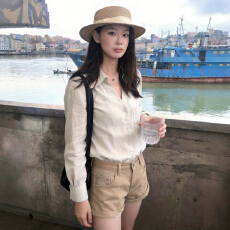 批发已出货老钱V领松弛感阔版亚麻长袖<b class='q'>衬衫</b>原麻防晒<b class='q'>衬衫</b>