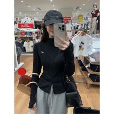 批发已出货半高领双拉链长袖t恤女<b class='q'>春</b>秋修身显瘦百搭上衣