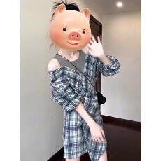 批发已出货蓝色假两件套装<b class='q'>衬衫</b>连衣裙子早初秋季韩系小个子穿搭2026