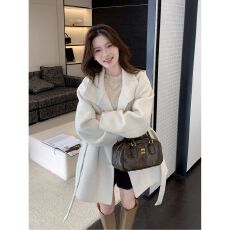 批发已出货 <b class='q'>赫本</b><b class='q'>风</b>立领气质大衣女秋冬季中长款韩系毛呢大衣外套女