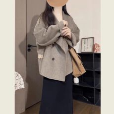 批发已出货 【有内衬】大翻领呢子大衣女2026秋冬毛呢外套小个<b class='q'>赫本</b><b class='q'>风</b>