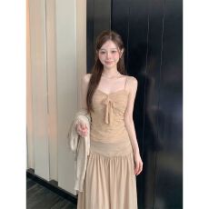 批发已出货 三件套女春夏新款温柔风针织开衫蕾丝吊带背心高腰半身裙