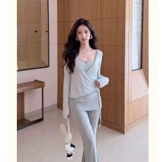 批发已出货 高品质纯欲套<b class='q'>装</b>女秋季蕾丝花边开衫吊带微喇长<b class='q'>裤</b>三件套