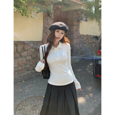 批发已出货 高品质人棉 韩系内搭打底衫女秋冬季显瘦<b class='q'>t</b><b class='q'>恤</b><b class='q'>娃娃领</b>长袖