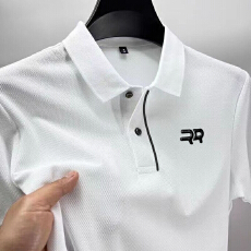 批发夏季新款商场男装POLO纯色短袖刺绣宽松休闲翻领T恤男士上衣