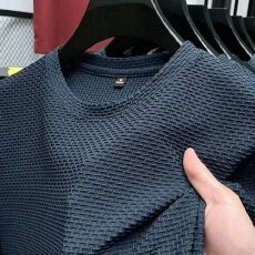 批发新款冰丝短袖<b class='q'>翻领</b>通勤<b class='q'>男士</b>夏季纯色<b class='q'>T</b><b class='q'>恤</b>纯色休闲老钱上衣