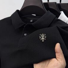 夏季T恤上衣打底男士翻领POLO新款休闲纯色品质商务潮流大码短袖