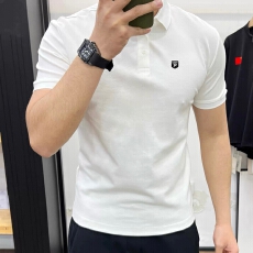 夏季男士翻领POLO新款休闲纯色品质商务潮流大码T恤上衣打底短袖