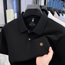 夏季男士翻领POLO新款休闲纯色品质商务潮流T恤上衣打底短袖