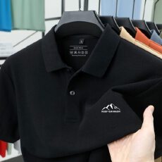 批发夏季<b class='q'>男士</b><b class='q'>翻领</b>POLO新款休闲纯色品质商务潮流<b class='q'>T</b><b class='q'>恤</b>上衣打底短袖