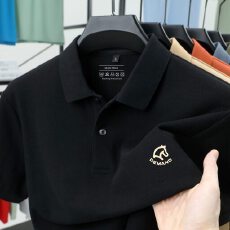 批发夏季<b class='q'>男士</b><b class='q'>翻领</b>POLO新款休闲纯色品质商务潮流<b class='q'>T</b><b class='q'>恤</b>上衣打底短袖