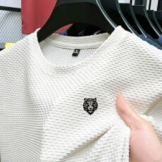 批发高端冰丝短袖圆领T恤夏季纯色<b class='q'>休闲</b>薄款<b class='q'>商务</b>上衣