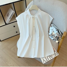 批发<b class='q'>夏</b>季短袖衬衫女2026新款蝴蝶领结设计感韩系独特气质上衣