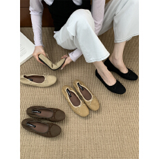 批发小众百搭浅口玛丽珍单鞋女2025秋季新款绒面内芭蕾舞鞋子