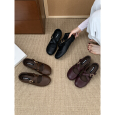 批发<b class='q'>复古</b>法式内增高交叉扣玛丽珍鞋女单鞋2025新款浅口温柔韩系芭蕾鞋