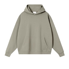 批发华棉复合纯涤仿棉口袋无抽绳连帽美式复古薄款男女款卫衣 310克