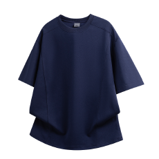 260克冰感弹力曼巴棉美式重磅夏季拼接设计感T恤短袖