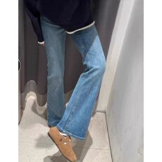 批发大码高腰微喇牛仔裤女冬季潮流百搭新款<b class='q'>胖</b>mm<b class='q'>弹力</b>复古显瘦喇叭裤子