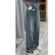 批发复古蓝阔腿牛仔裤女秋冬潮流新款宽松大码显瘦<b class='q'>胖</b>mm<b class='q'>梨</b>型身材直筒裤