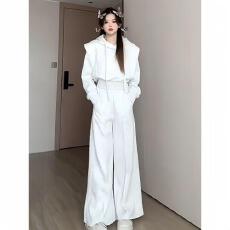 批发秋季高级感<b class='q'>运动服</b>套装女气质宽松假两件连帽卫衣时尚阔腿裤两件套