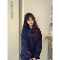 批发【云朵绒复合】薄款320g,厚款400g 美式字母刺绣连帽卫衣女