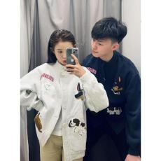 批发【云朵绒复合】薄款320g,厚款400g 刺绣卡通小狗开衫卫衣