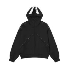 批发【云朵绒复合】薄款320g,厚款400g高街杜宾犬耳朵铆钉珍珠卫衣