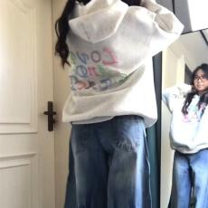 批发【云朵绒复合】薄款320g,厚款400g设计感珍珠字母卫衣