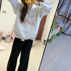 云朵绒复合薄款320g,厚款400g设计感珍珠字母卫衣