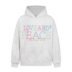 云朵绒复合薄款320g,厚款400g设计感珍珠字母卫衣