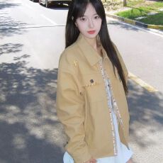 批发美式复古刺绣工装夹克<b class='q'>外套</b>女2025新款秋季宽松<b class='q'>休闲</b>情侣上衣潮