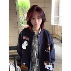 批发【云朵绒复合】薄款320g,厚款400g 刺绣卡通小狗开衫卫衣