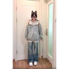 批发【云朵绒复合】薄款320g,厚款400g 气质连帽高领开衫卫衣女