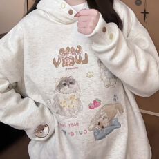 批发华棉复160克牛奶丝-240克银狐绒—钉珠【刺绣印花<b class='q'>卫衣</b>】