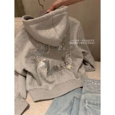 批发原版做法#原版珠片绣#华棉复牛奶丝320g/银狐绒400g <b class='q'>卫衣</b><b class='q'>女</b>