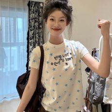 #实价 刺绣-内里铺布40支奥代尔210克纯棉短袖T恤女