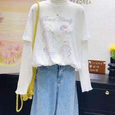 批发雪花棉（65棉35涤）水母假两件软凉蕾丝 夏季雪花棉防晒<b class='q'>空调</b><b class='q'>衫</b>