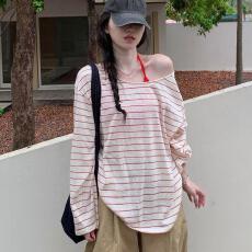 批发竹节螺纹薄款防晒<b class='q'>长袖</b>女宽松罩衫 背心带胸垫92棉8氨纶棉螺纹
