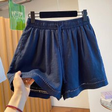 批发<b class='q'>大码</b>300斤白色短裤女夏外穿2026新款宽松休闲阔腿裤百搭热裤潮