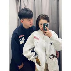 批发【云朵绒复合】薄款320g,厚款400g 刺绣卡通小狗<b class='q'>开衫</b>卫衣