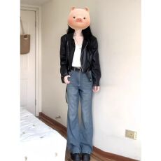 批发黑色<b class='q'>皮衣</b>外套女短款小个子2025秋冬季复古<b class='q'>机车</b>服港风气质pu皮夹克