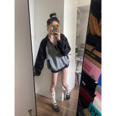 批发原版做法#刺绣#后包领 纯棉华棉复合 薄款/加绒 卫衣女