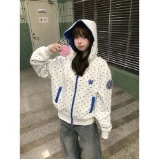 批发原版做法#后包领#3个魔术贴 纯棉华棉复合 薄款/加绒 卫衣女