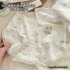 批发10A抑菌<b class='q'>新款</b>甜美碎花内<b class='q'>裤</b>纯棉档中腰舒适亲肤少女蕾丝花边三角<b class='q'>裤</b>